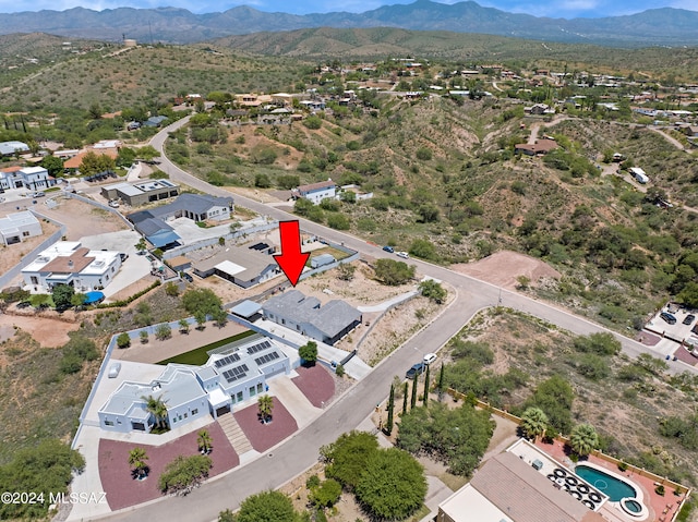 aerial view featuring a mountain view