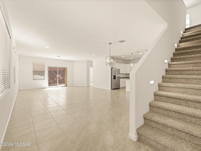 interior space with tile patterned floors