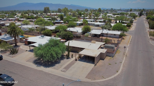 drone / aerial view with a mountain view