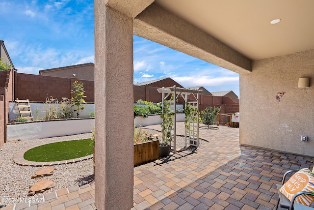 view of patio with a pergola