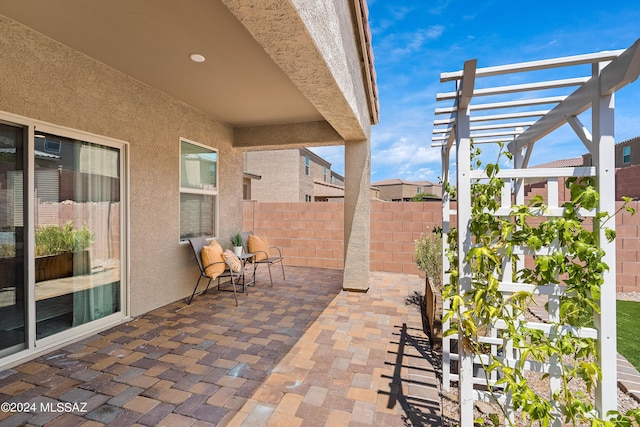 view of patio with a pergola