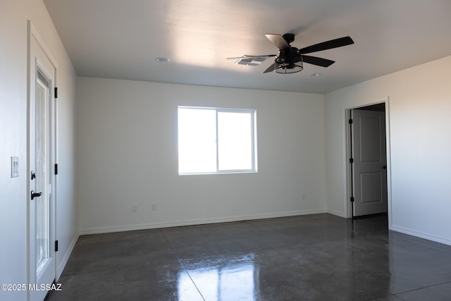 empty room with ceiling fan