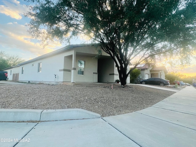 view of front of home featuring a garage