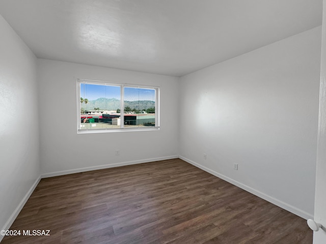 spare room featuring dark wood-type flooring