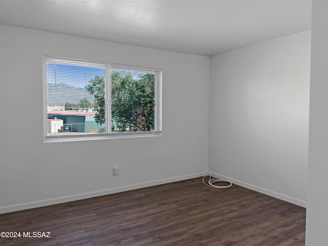 empty room featuring dark hardwood / wood-style floors and a wealth of natural light