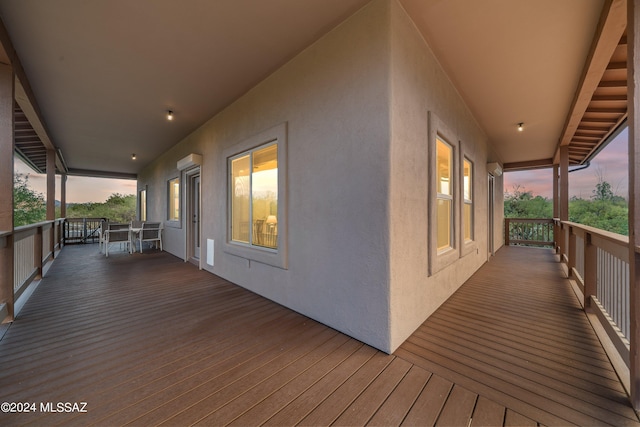 view of deck at dusk