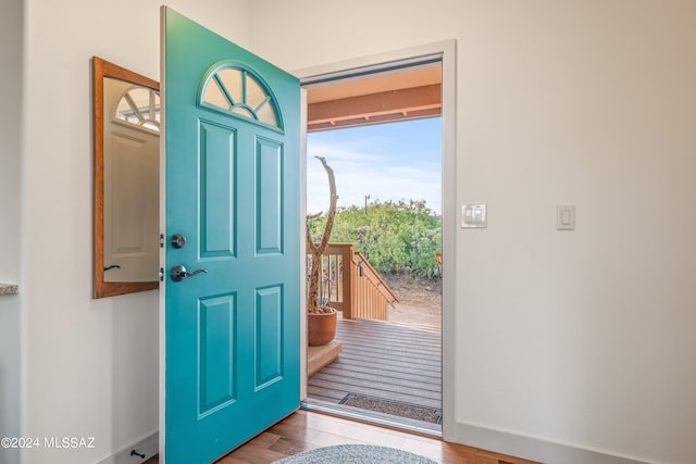 foyer featuring light hardwood / wood-style flooring