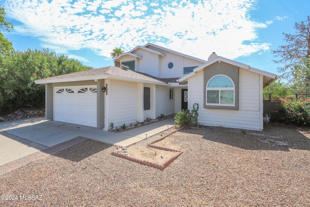 view of front of home featuring a garage