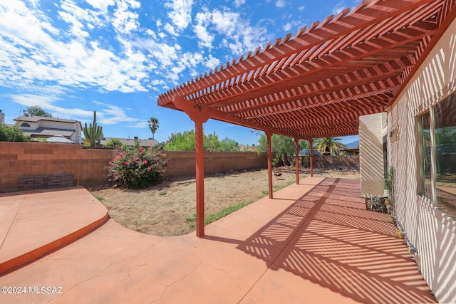 view of patio with a pergola