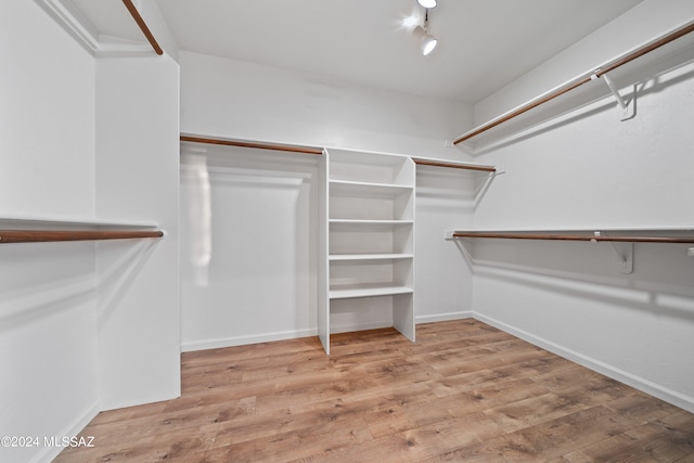 walk in closet with light wood-type flooring