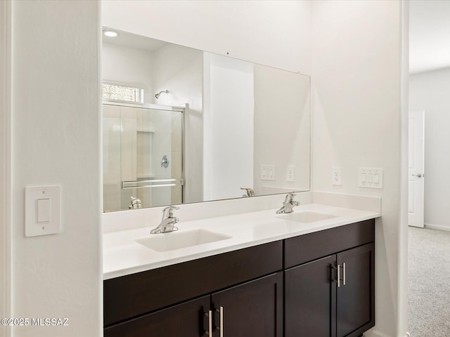 7005 W Jadewood Ln W, Tucson, AZ 85757 - full bath featuring double vanity, a stall shower, and a sink