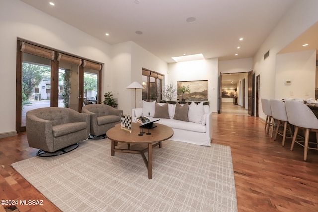 living room featuring hardwood / wood-style floors