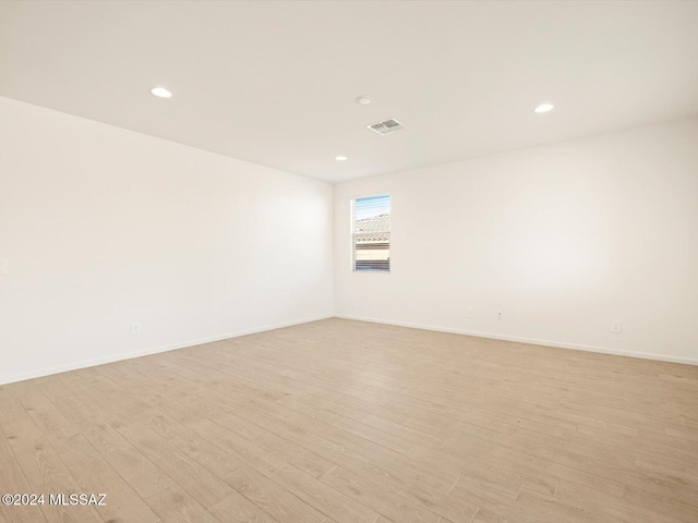 empty room featuring light wood-type flooring