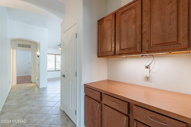 kitchen featuring light tile patterned floors