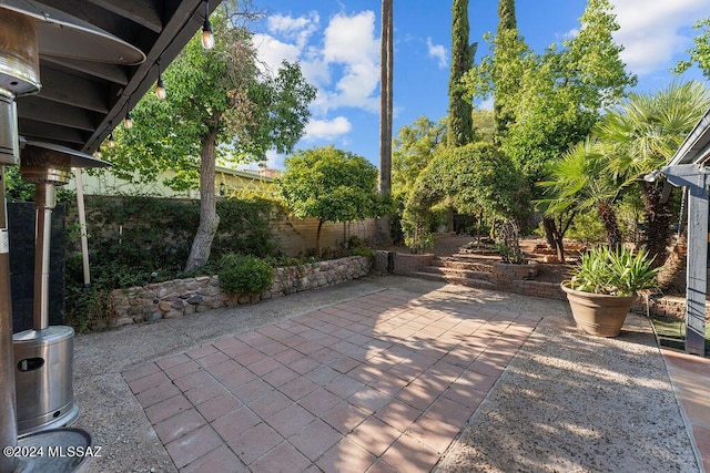 view of patio with a fenced backyard