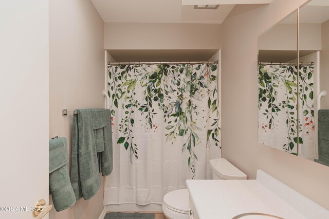 bathroom featuring toilet and vanity