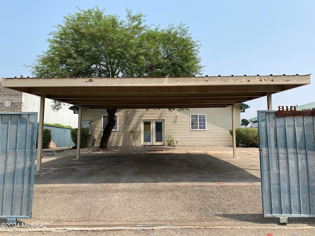 view of parking featuring a carport