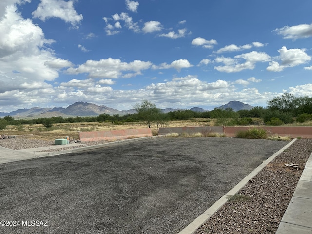 view of yard featuring a mountain view