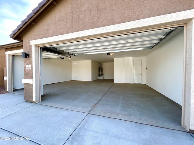 garage with water heater