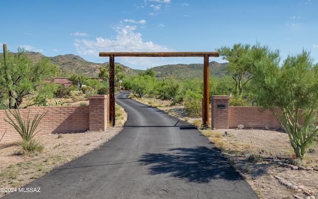 view of road with a mountain view