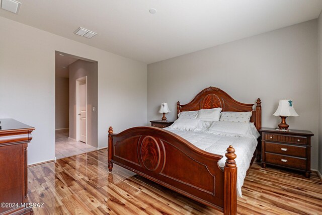 bedroom featuring light hardwood / wood-style flooring