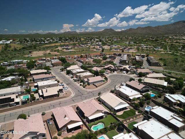 aerial view with a mountain view