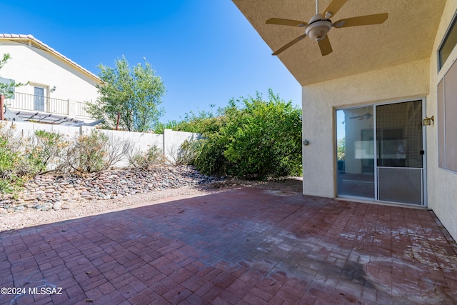 view of patio / terrace featuring ceiling fan