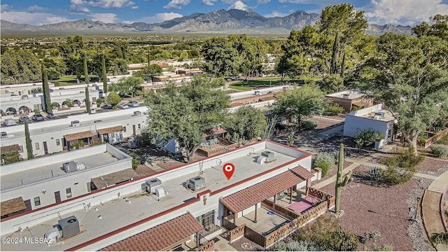 aerial view with a mountain view