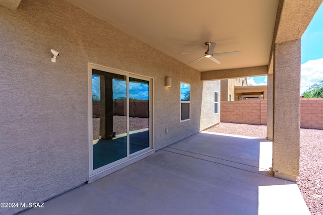 view of patio / terrace with ceiling fan