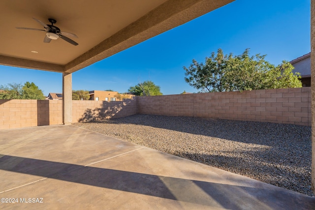 view of patio / terrace with ceiling fan