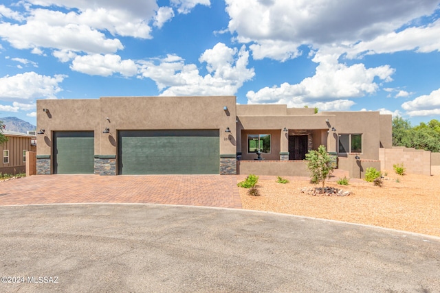 adobe home with a garage