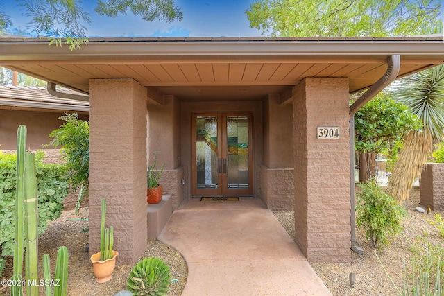 entrance to property with french doors