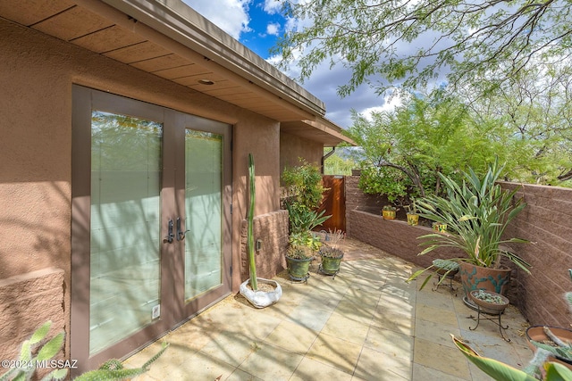 view of patio with french doors