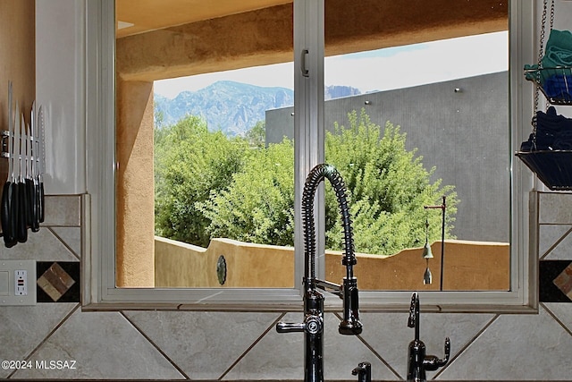 exterior space with a mountain view