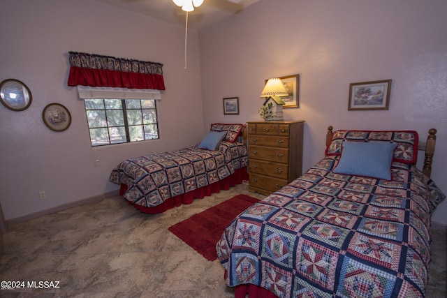 bedroom with carpet and ceiling fan