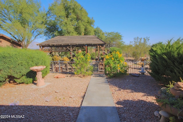 view of yard featuring a gazebo