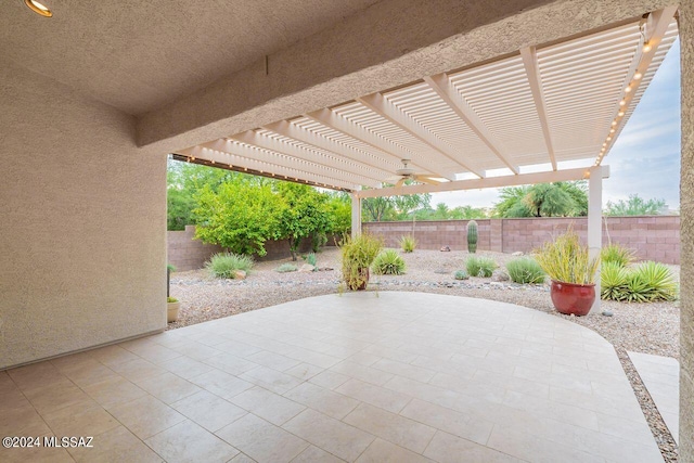 view of patio with a pergola