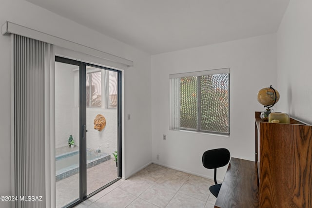 interior space with light tile patterned floors