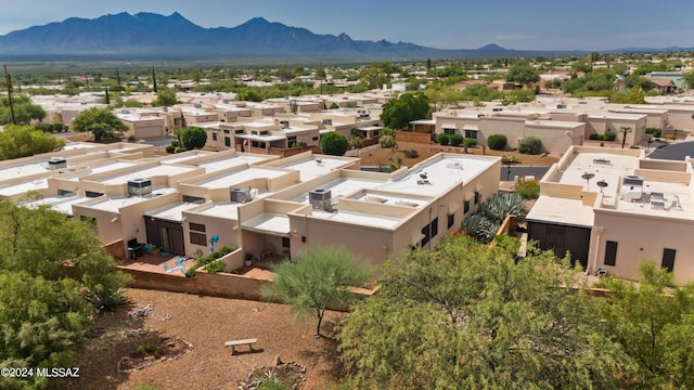 aerial view with a mountain view