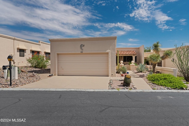 adobe home with a garage