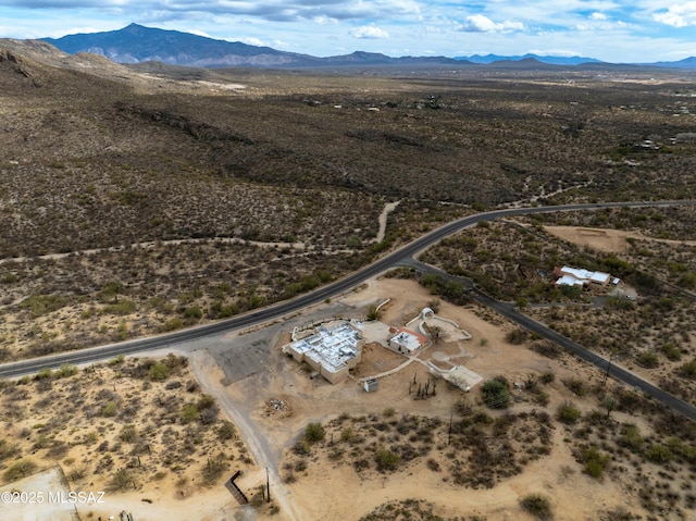 aerial view with a mountain view