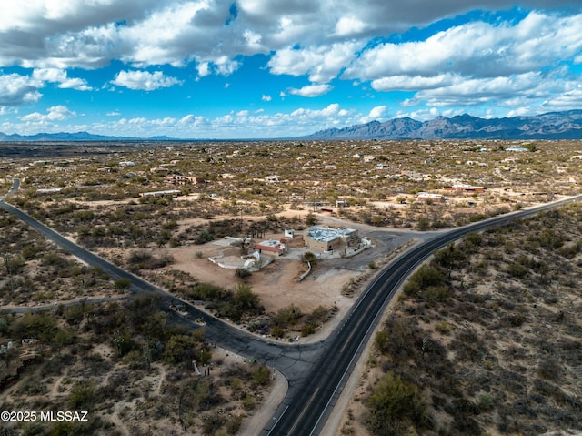 bird's eye view with a mountain view