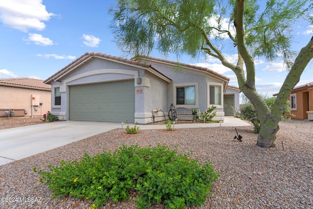 view of front of property featuring a garage