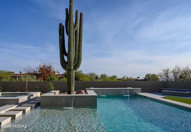 2155 E Desert Garden Dr, Tucson, AZ 85718 - view of pool featuring an in ground hot tub and a fenced in pool