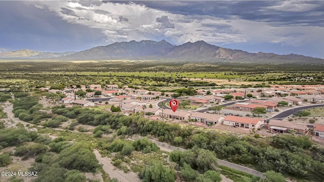 property view of mountains with a residential view