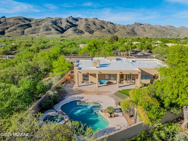 bird's eye view with a mountain view