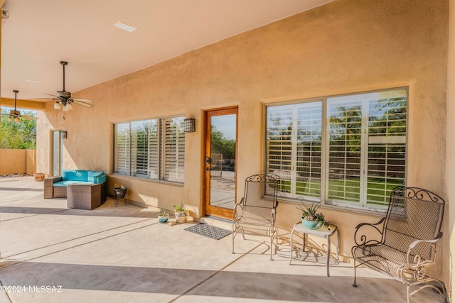 view of patio / terrace with ceiling fan