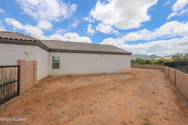 exterior space with a mountain view