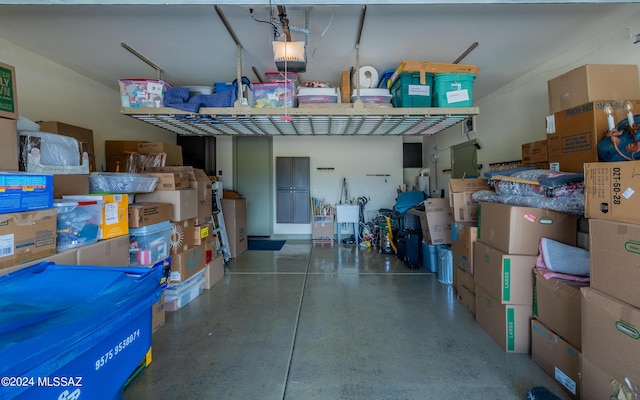 garage featuring a garage door opener