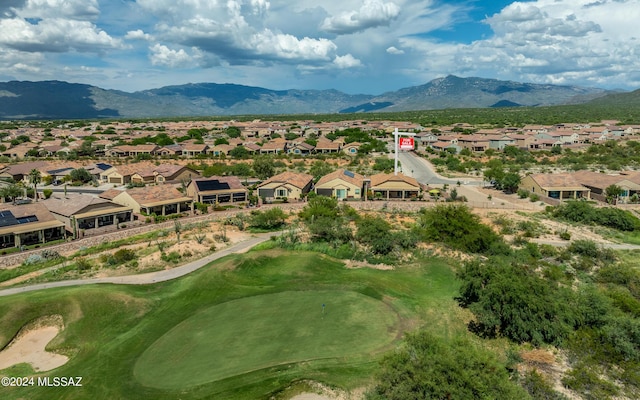 aerial view with a mountain view